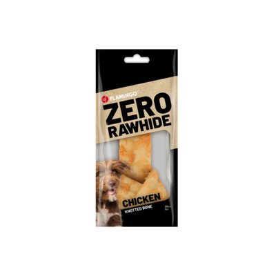 SNACKS ZERO RAWHIDE KNOTTED BONE WITH CHICKEN