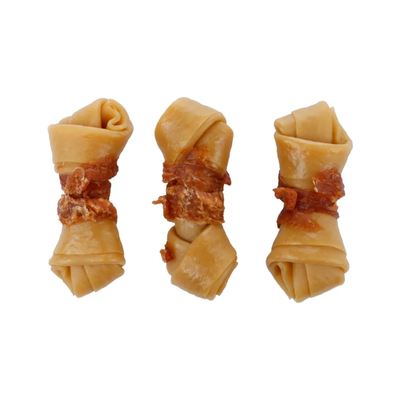 SNACKS ZERO RAWHIDE KNOTTED BONE WITH CHICKEN