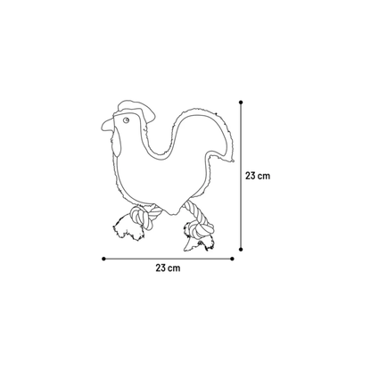 DOG TOY NADA ROOSTER WITH ROPE