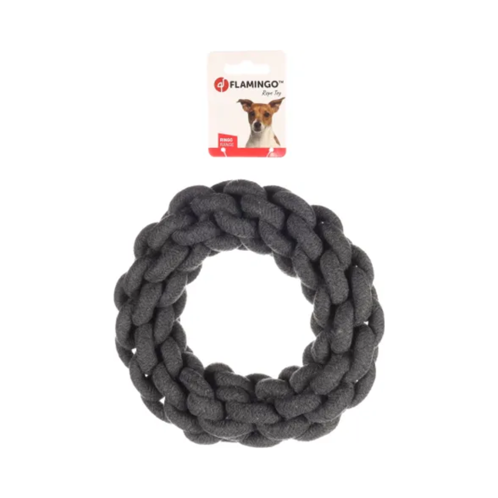 DOG TOY RINGO KNOTTED BALL DARK GREY