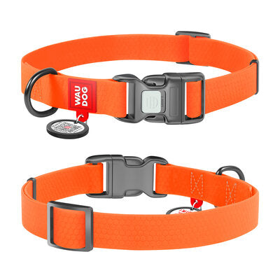 WAUDOG WATERPROOF DOG COLLAR WITH QR PASSPORT MEDIUM
