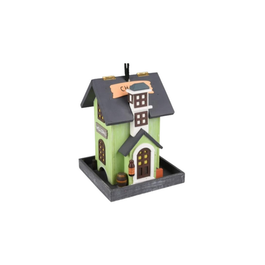 WOODEN BIRD FEEDER SILO SEED HONDRA WOOD