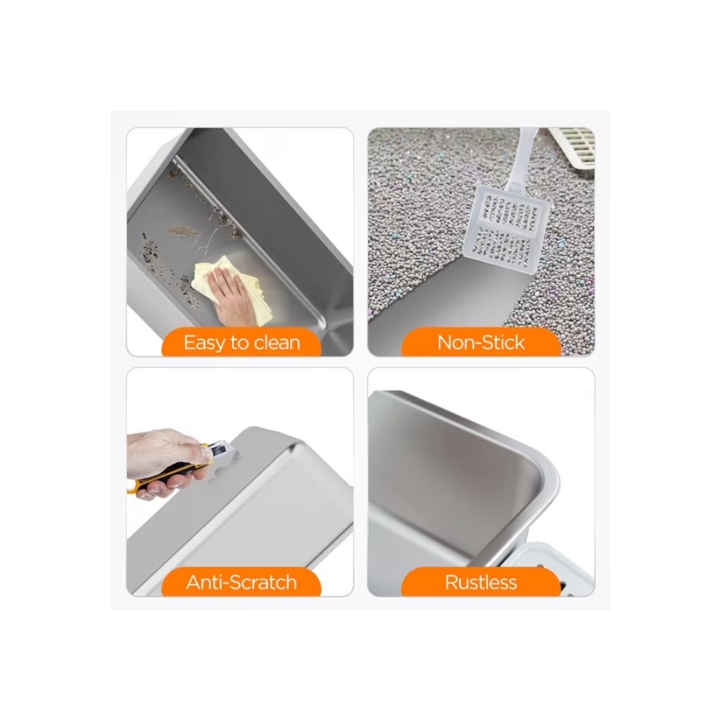 XLARGE STAINLESS STEEL CAT LITTER BOX