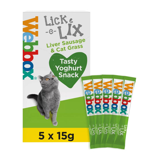 5x LICK-E-LIX LIVER SAUSAGE/CAT GRASS 17G