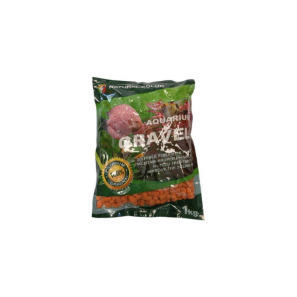 ORANGE AQUARIUM GRAVEL 5-8mm - 1KG