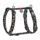 WAUDOG NYLON DOG H-HARNESS WITH QR-PASSPORT, ORANGES DESIGN, PLASTIC FASTEX