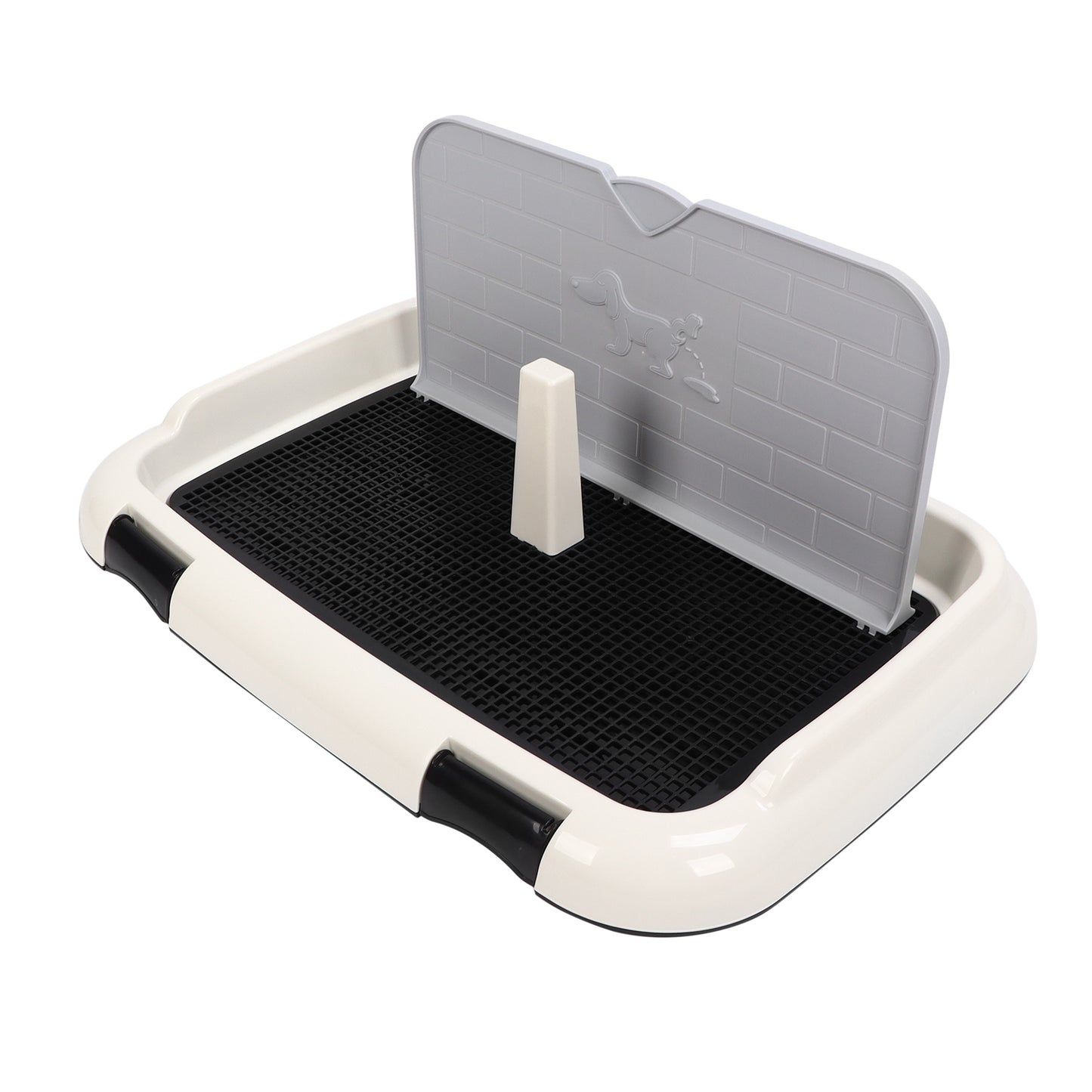 TRAY TOILET WITH POLE & WALL FOR MALE DOGS