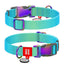 WAUDOG NYLON DOG COLLAR WITH QR-PASSPORT GRADIENT BLUE