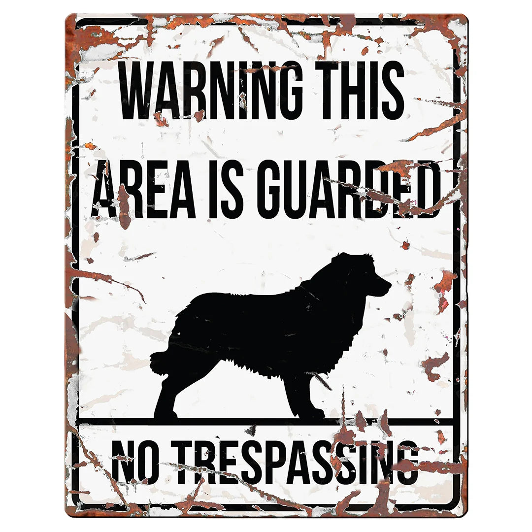 WARNING SIGN SQUARE COLLIE