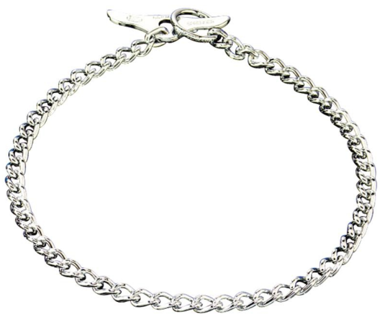 TOGGLE CLASP NECKLACE, ROUND LINKS-chromed steel