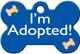 TAG BONE LRG I`M ADOPTED BLUE