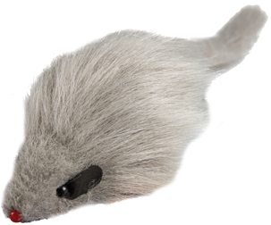 CAT TOY LONG HAIR MOUSE GREY