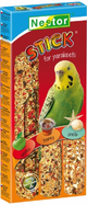 3x BUDGIE STICKS FRUIT / HONEY / SHELLS 130G