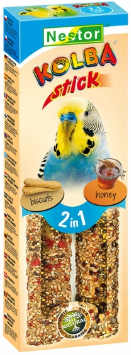 2x BUDGIE STICKS 2 IN 1 BISCUIT / HONEY 85G
