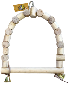 WOODEN BIRD SWING/BELLS