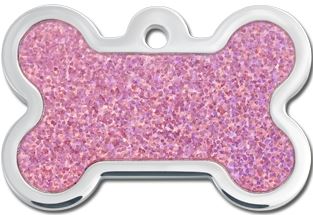 TAG BONE LARGE  PINK-HOLOGRAM