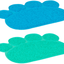 CAT LITTER TRAY MAT PAW GREE/BLUE