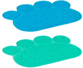 CAT LITTER TRAY MAT PAW GREE/BLUE