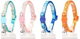 CAT COLLAR RETRO AQUARES NYLON