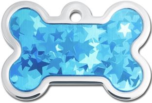 TAG BONE LARGE  BLUE-HOLOGRAM