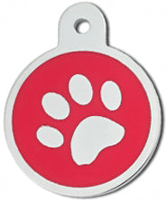 TAG CIRCLE LRG SILVER/RED