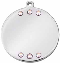 TAG CIRCLE SM SILVER WITH STONES
