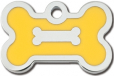 TAG BONE SM  YELLOW/SILVER