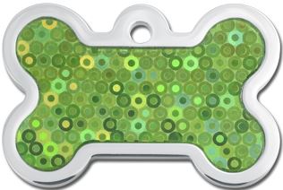 TAG BONE LARGE  GREEN-HOLOGRAM