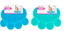 CAT LITTER TRAY MAT PAW GREE/BLUE