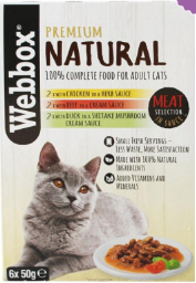 WBX CAT NATURAL MEAT IN SAUCE 6x 50G