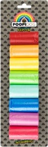 POO BAGS RAINBOW MULTICOLOUR  8xROLLS OF 15xBAGS
