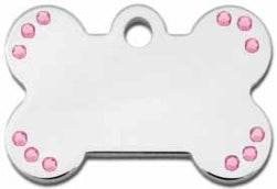 TAG BONE SM PINK STONES