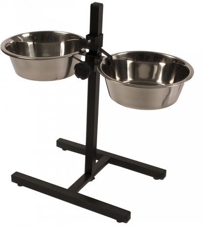 STAND H-FOOT WITH BOWLS BLACK