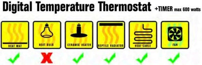 HABISTAT DIGITAL THERMOSTAT, TIMER, 600W