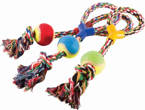 ИГРУШКА ДЛЯ СОБАКИ ВЕРЕВКА И МЯЧ 43x12см