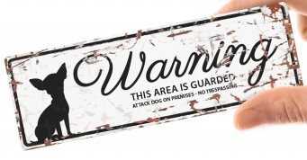 WARNING SIGN MINI CHIHUAHUA WHITE