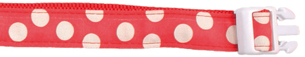 COLLAR DOTS RED   20mm  x  40-55cm