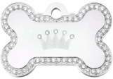 TAG BONE LARGE CHROME CLEAR STRASS - CROWN