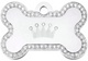 TAG BONE LARGE CHROME CLEAR STRASS - CROWN