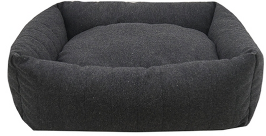 GREY FELT WITH MEMORY FOAM SQUARE BED