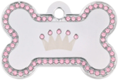 TAG BONE LARGE CHROME PINK STRASS - CROWN