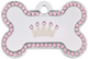 TAG BONE LARGE CHROME PINK STRASS - CROWN