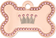 TAG BONE LARGE GOLD PINK STRASS - CROWN