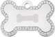 TAG BONE LARGE CHROME CLEAR STRASS - BONE