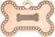 TAG BONE LARGE GOLD PINK STRASS - BONE